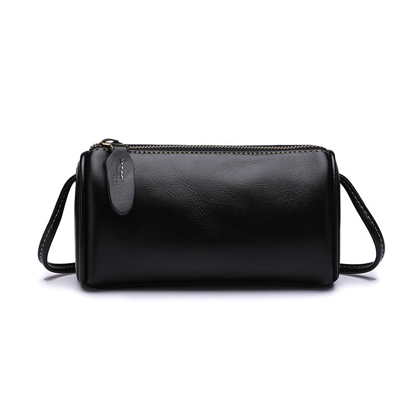 Retro Boston Leather Crossbody Bag