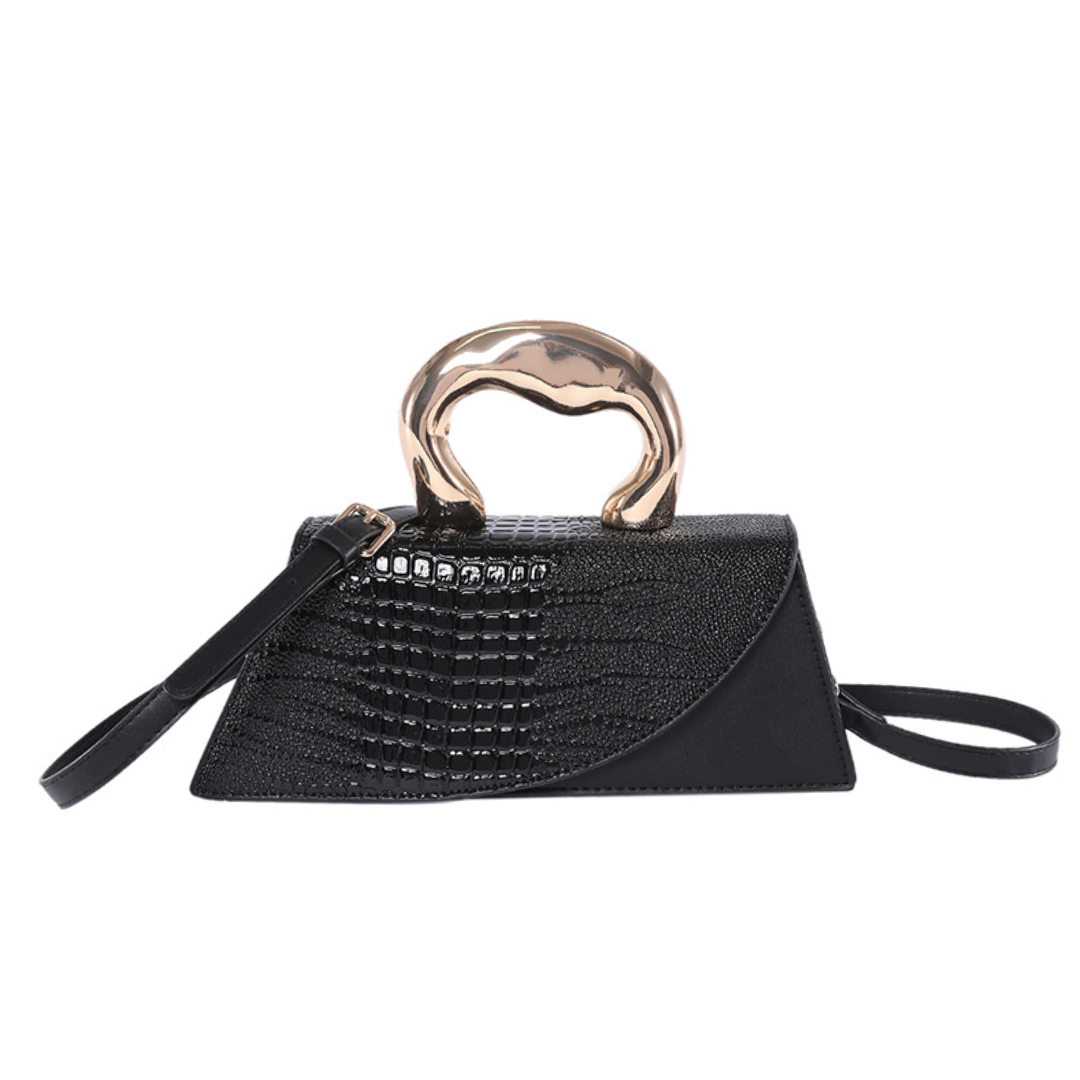 Glossy Croc Crossbody Bag