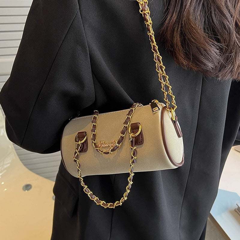 Suede Cylinder Mini Bag