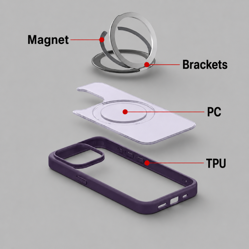 Rotating Ring Magnetic Phone Case