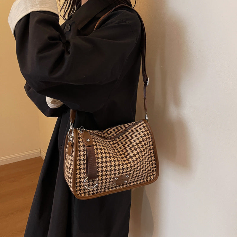 Houndstooth Pillow Crossbody Bag