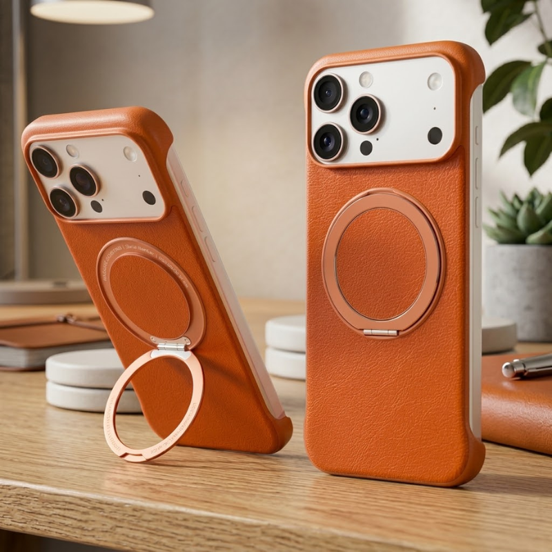 Syndee Leather Ring iPhone Case