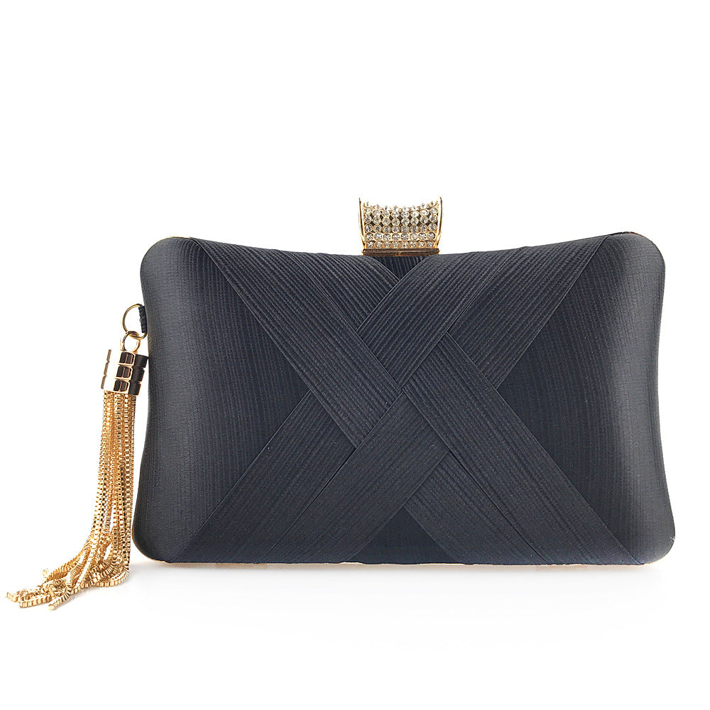 Satin Tassel Clutch Bag