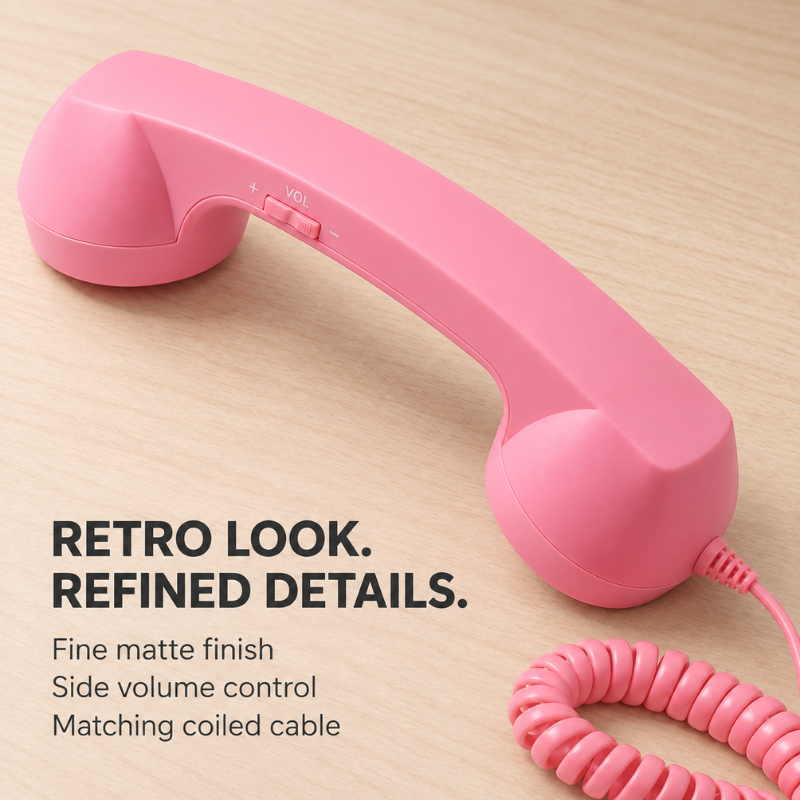 Retro Vintage Wired Phone Handset