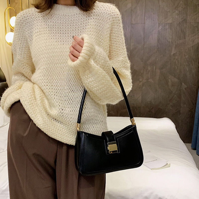 High End Solid Color Shoulder Bag