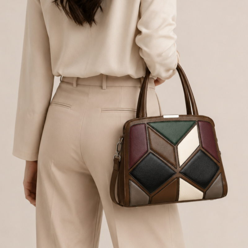 Geometric Heritage Shoulder Bag