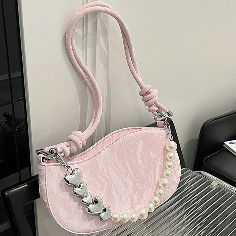 Versatile Solid Color Saddle Bag