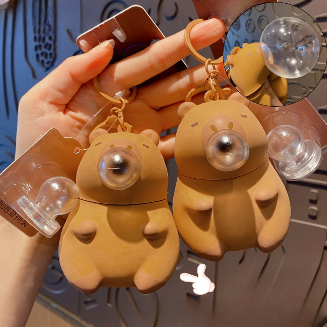 Breathe Bubble Capybara Keychain