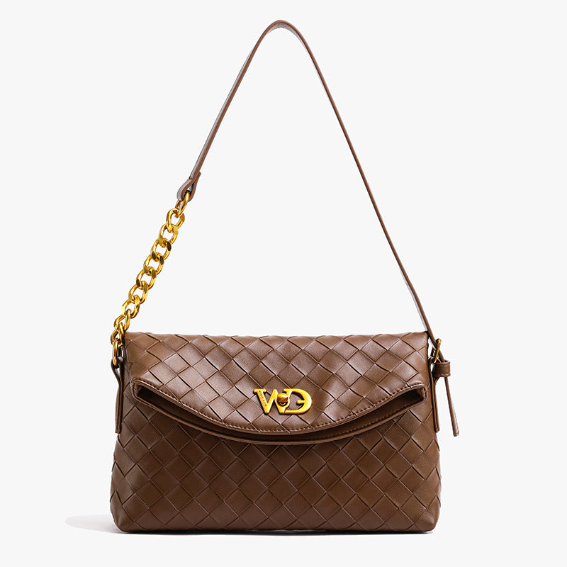 Luxe Chain Accent Shoulder Bag