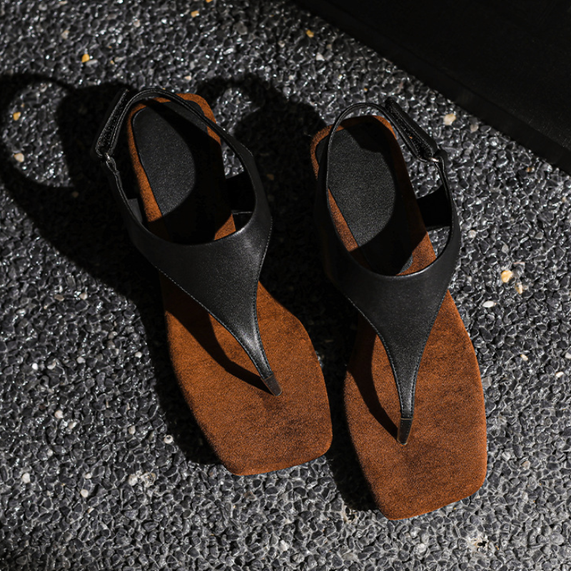 Sculpted T-Strap Heeled Sandals