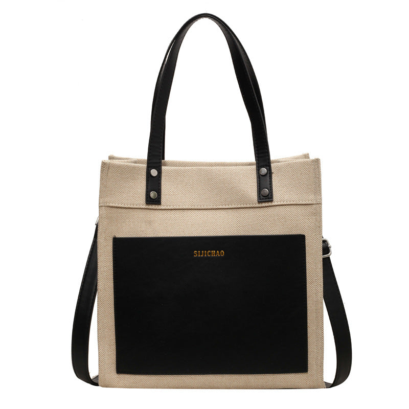 Retro Canvas Contrast Tote Bag