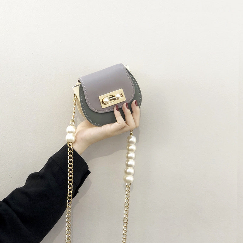Summer Fashion Chain  Mini Saddle Bag
