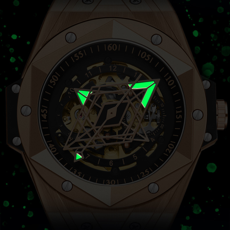 Geometric Skeleton Automatic Quartz Watch