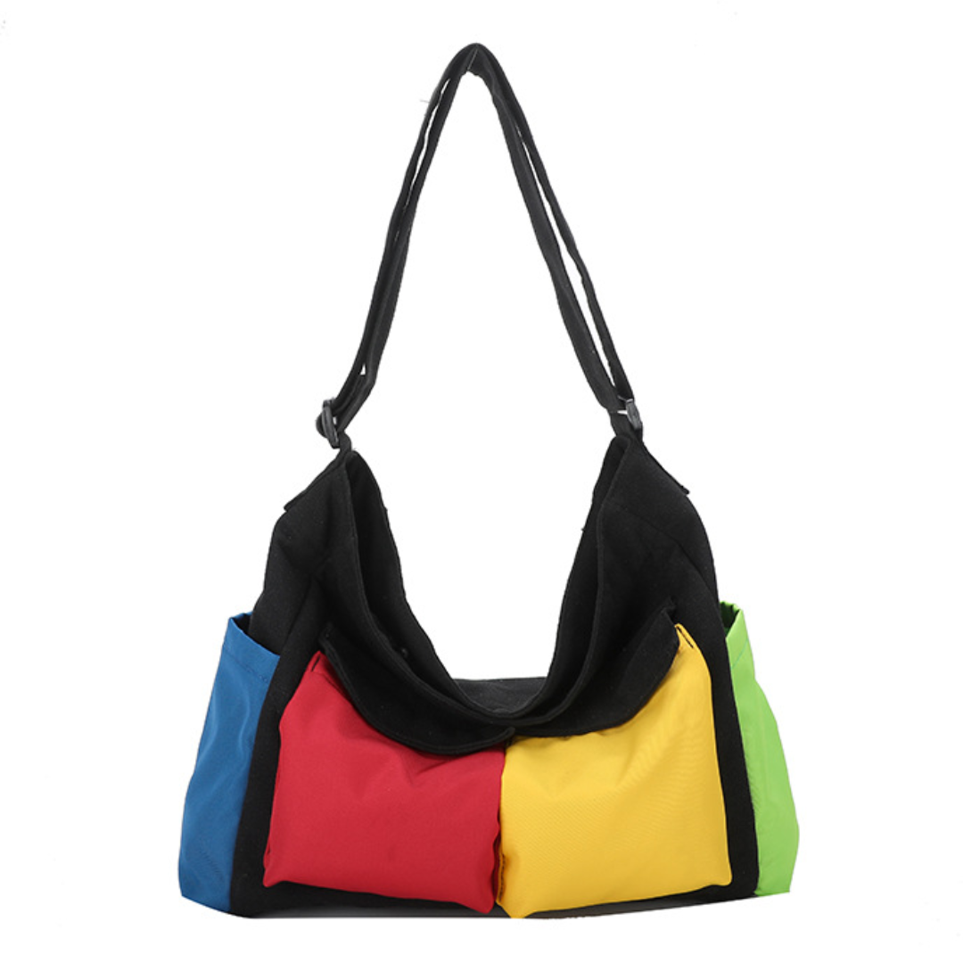 New Canvas Contrast Shoulder Bag