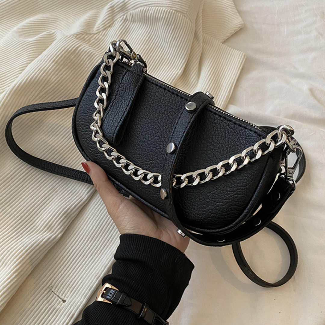 Litchi Charm Chain Crossbody Bag