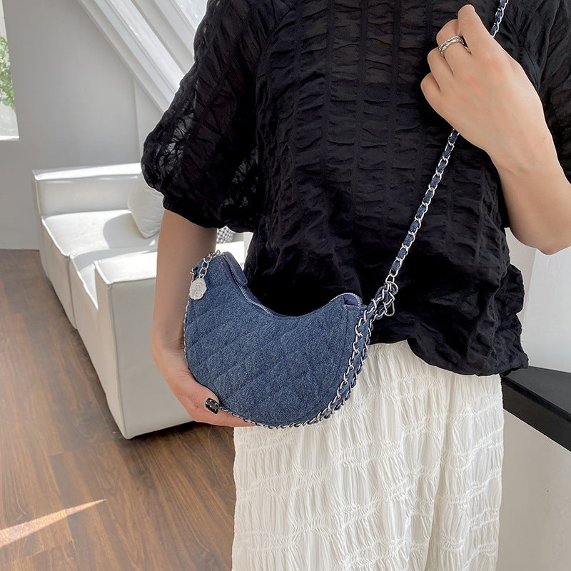 Denim Rhombus Crossbody Bag