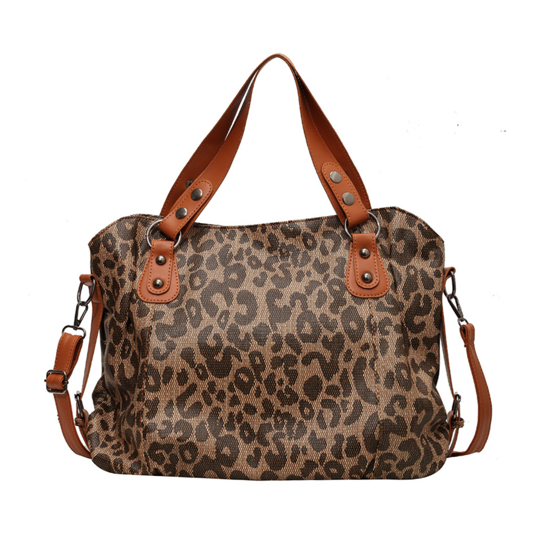 Leopard Chic Contrast Tote Bag