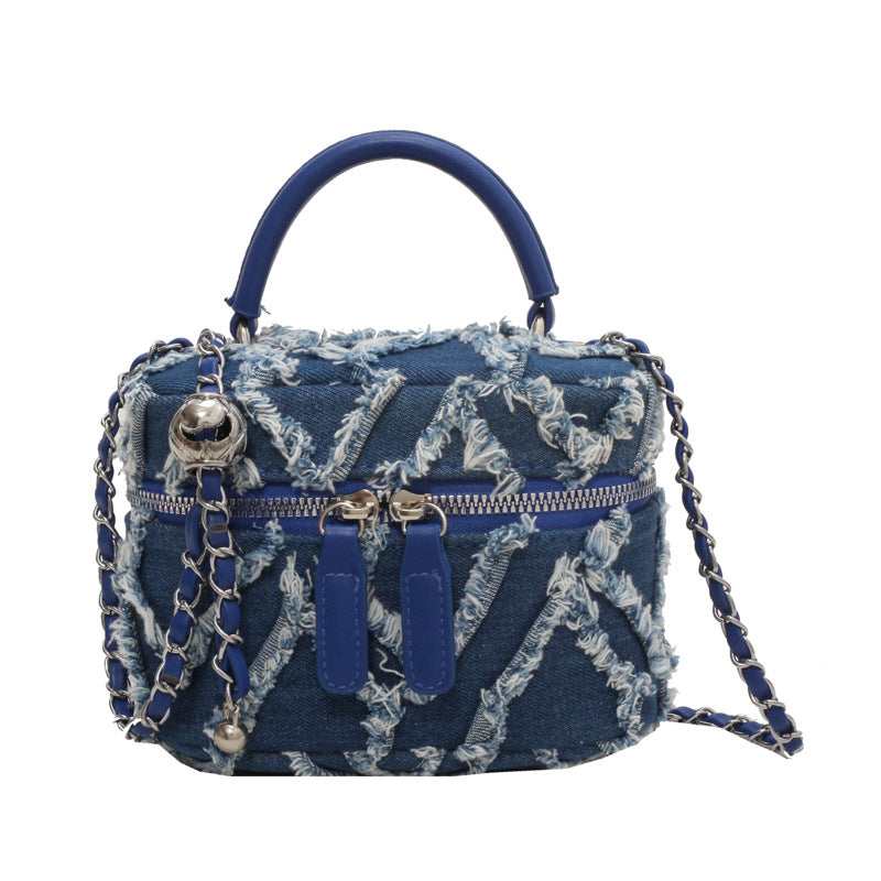 Denim Tassel Box Mini Bag