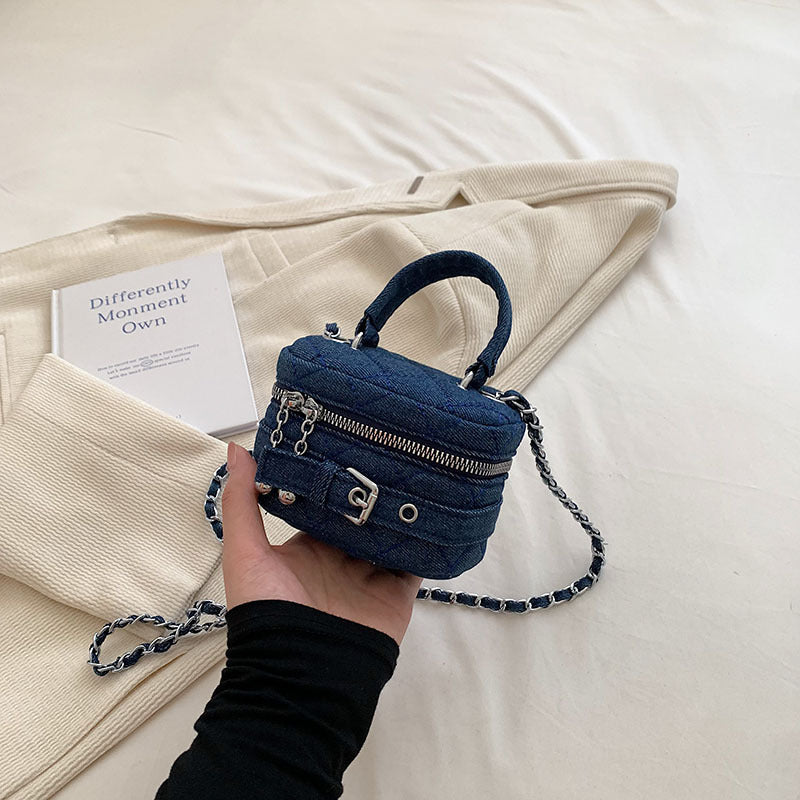 Denim Rhombus Mini Bag