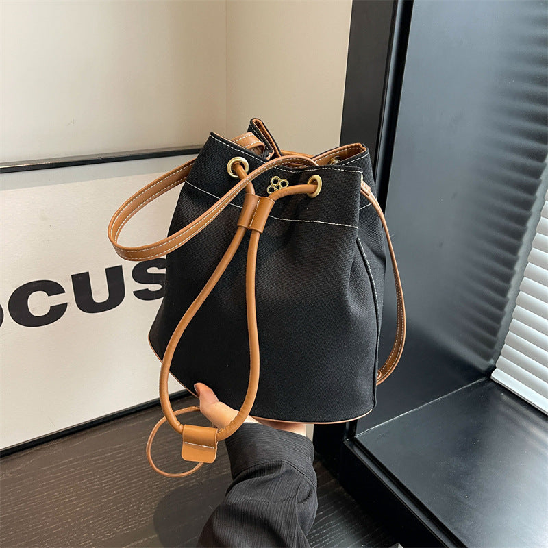 Drawstring Casual Nylon Bucket Bag