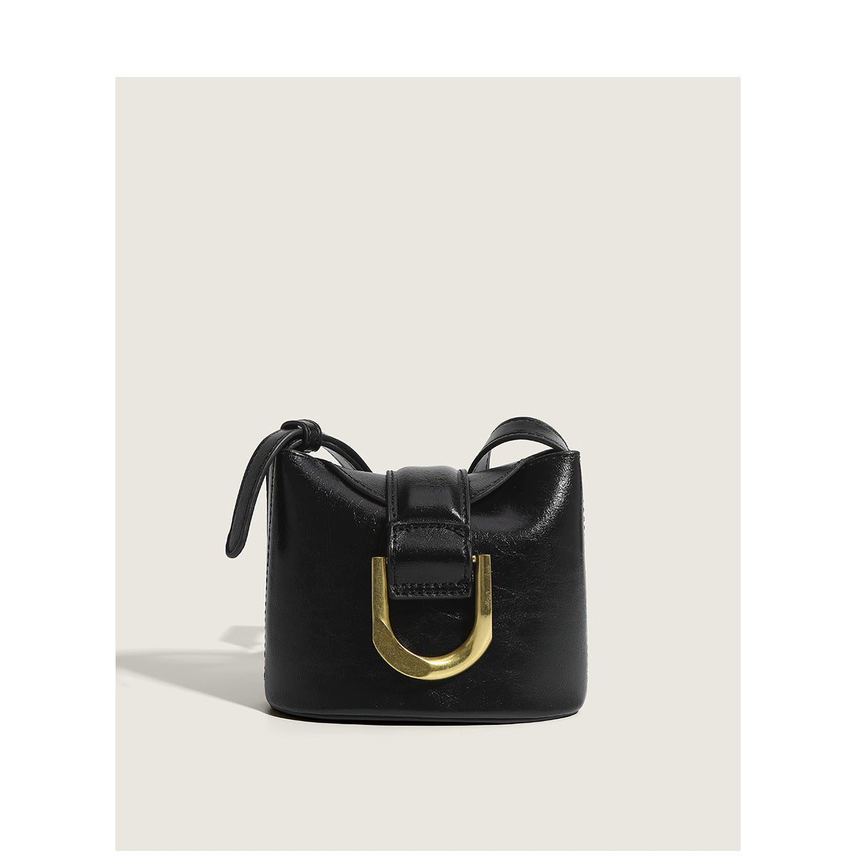 Mini Bucket  Bag with Metal Horseshoe Buckle