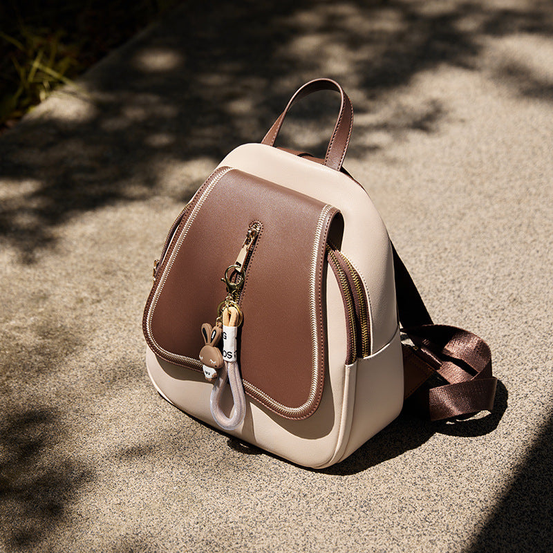 Sleek Leather Campus Backpack