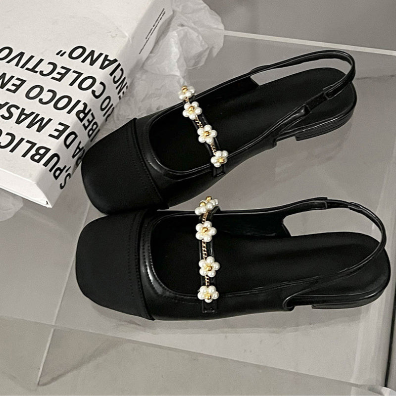 Pearl Accent Contrast Pumps