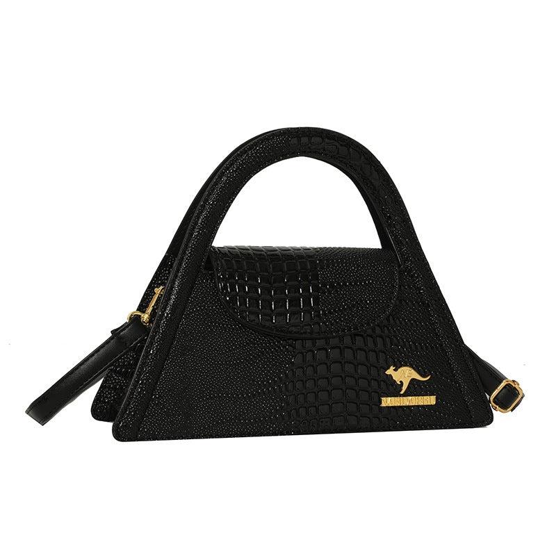 Solid Chic Croc Textured Crossbody Bag