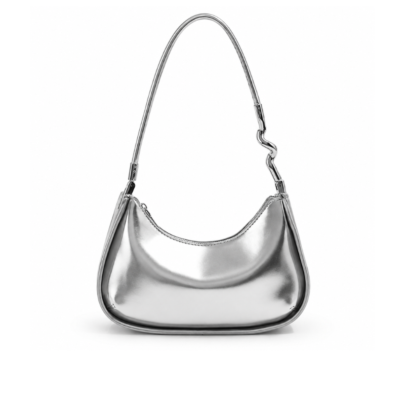 Silver Metallic Underarm Shoulder Bag