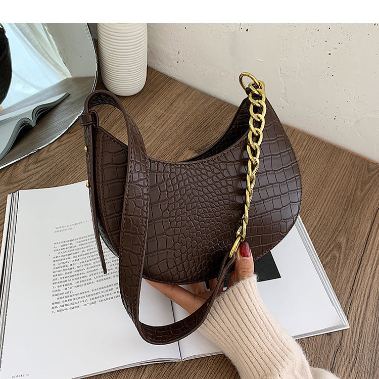 Croc Crescent Shoulder Bag