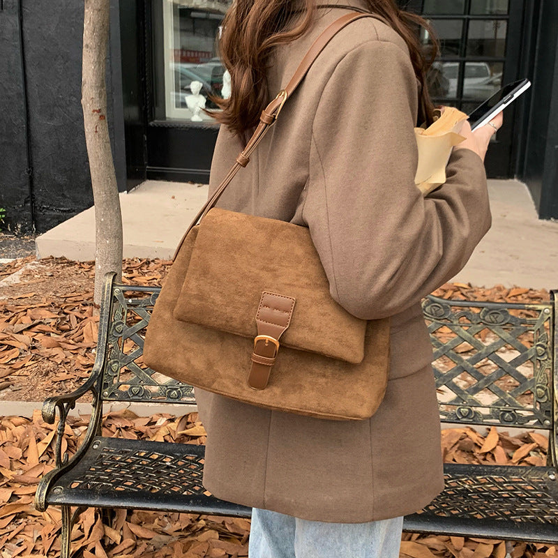 Casual Suede Crossbody Bag